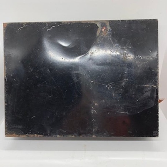 Antique Early 20th Century Black Tin metal box with Child's Welfare Work-Box - Picture 9 of 9